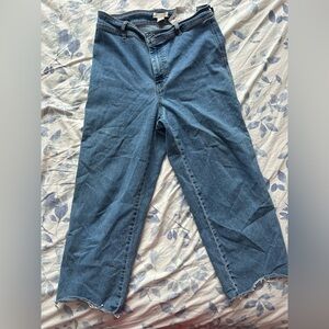 H&M Y2K Cropped Straight-Leg Jeans | Size 12 | Pre-Loved Blue Denim Jeans